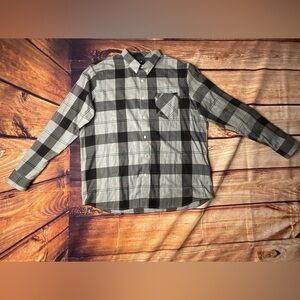 Oakley Men’s Plaid Long Sleeve Button Down Size XXL Gray And Blue (PRE OWNED)